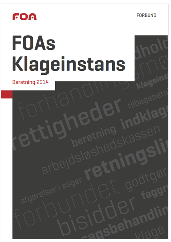 Eksempel på typografi-stil til FOAs publikationer